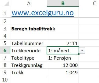 Trekktabeller i tekstformat .